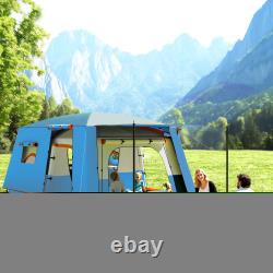 Tente de camping 4-6 personnes avec 2 chambres et porche, imperméable 3000mm