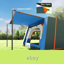 Tente de camping 4-6 personnes avec 2 chambres et porche, imperméable 3000mm