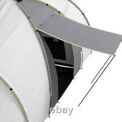 Tente de camping 4-6 personnes avec fenêtres en maille résistantes aux UV et 2 chambres gris/jaune