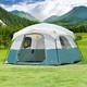 Tente De Camping 4/6 Personnes, Installation Facile, Grande Tente De Type Cabane Avec Auvent, Démonstration