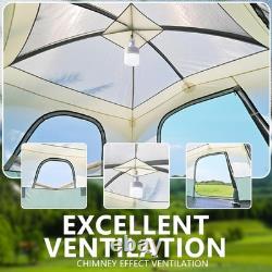 Tente de camping 4/6 personnes, installation facile, grandes tentes de type cabane avec auvent, démonstration