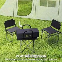 Tente de camping 4 fenêtres larges design portable en polyester résistant à l'eau couleur khaki