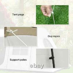 Tente de camping 4 fenêtres larges design portable en polyester résistant à l'eau couleur khaki