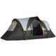 Tente De Camping 5-6 Personnes Avec Sac, Armature En Fibre De Verre Et En Acier, Grise