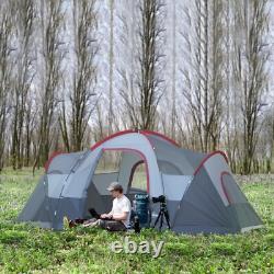Tente de camping 5-6 personnes avec sac, structure en fibre de verre et acier, grande tente de randonnée, abri