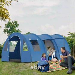 Tente de camping 5 6 personnes étanche bleue avec sac de transport, poteaux en fibre de verre, cordes de hauban FOXDEN