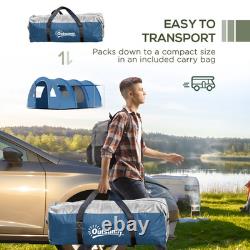 Tente de camping 5 6 personnes étanche bleue avec sac de transport, poteaux en fibre de verre, cordes de hauban FOXDEN