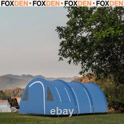 Tente de camping 5/6 places imperméable bleue avec sac de transport, arceaux en fibre de verre, haubans FOXDEN