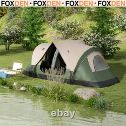 Tente de camping 6/8 personnes 2000 mm imperméable avec fenêtres, aérations et tapis de sol FOXDEN