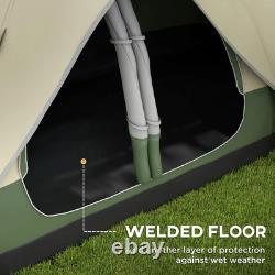 Tente de camping 6/8 personnes 2000 mm imperméable avec fenêtres, aérations et tapis de sol FOXDEN