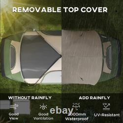 Tente de camping 6-8 personnes 2000 mm imperméable fenêtres aérations tapis de sol FOXDEN