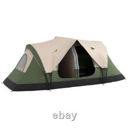 Tente de camping 6-8 personnes 2000 mm imperméable fenêtres aérations tapis de sol FOXDEN