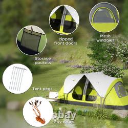 Tente de camping 6 8 personnes 2000mm imperméable multi-chambres avec tapis de sol et ventilation FOXDEN
