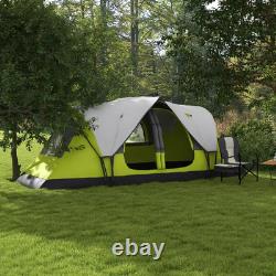 Tente de camping 6 8 personnes 2000mm imperméable multi-chambres avec tapis de sol et ventilation FOXDEN
