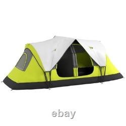 Tente de camping 6 8 personnes 2000mm imperméable multi-chambres avec tapis de sol et ventilation FOXDEN