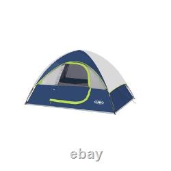 Tente de camping 6 personnes 4 saisons imperméable et coupe-vent, installation facile en 3 min, bleu foncé