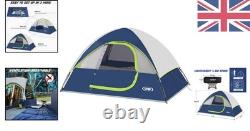 Tente de camping 6 personnes 4 saisons imperméable et coupe-vent, installation facile en 3 min, bleu foncé
