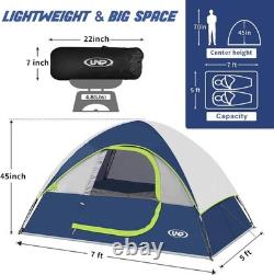 Tente de camping 6 personnes 4 saisons imperméable et coupe-vent, installation facile en 3 min, bleu foncé