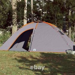 Tente de camping 8 personnes grande tente familiale imperméable gris orange pour extérieur et festival