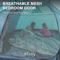 Tente de camping HeavyDuty 4 personnes imperméable à double couche facile à monter durable légère