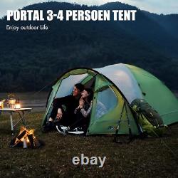 Tente de camping HeavyDuty 4 personnes imperméable double couche facile à monter durable et légère