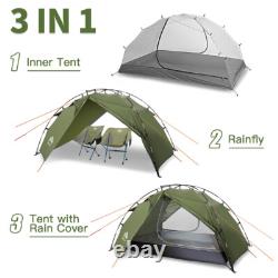 Tente de camping Night Cat compacte pour 2 personnes, tente dôme facile à monter pour la randonnée et le jardin