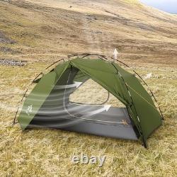 Tente de camping Night Cat compacte pour 2 personnes, tente dôme facile à monter pour la randonnée et le jardin