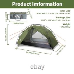 Tente de camping Night Cat compacte pour 2 personnes, tente dôme facile à monter pour la randonnée et le jardin