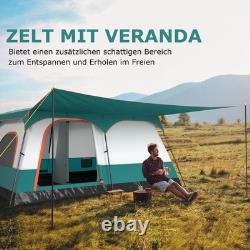 Tente de camping Northix 2 pièces grand abri familial avec auvent de porche pour 8 à 10 personnes