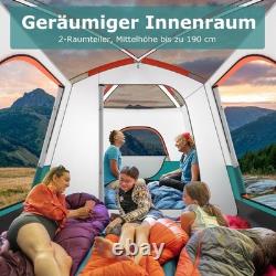 Tente de camping Northix grande pour 8 à 10 personnes, abri familial à 2 pièces avec auvent et sac