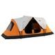 Tente De Camping Outsunny 2 Chambres Avec Abri Imperm&eacute;able Et Panneaux En Mesh Orange