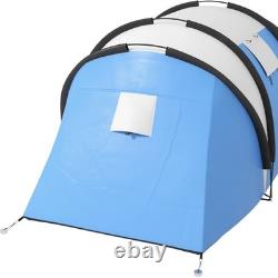 Tente de camping Outsunny 2 chambres avec espace de vie, 3000mm imperméable, bleue