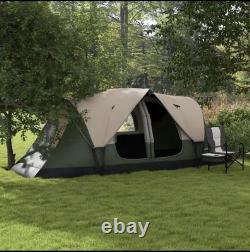 Tente de camping Outsunny 2 chambres pour 6-8 personnes, grande tente familiale avec 2000mm