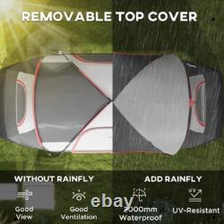 Tente de camping Outsunny 2 pièces avec auvent imperméable et panneaux en maille gris