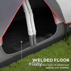 Tente de camping Outsunny 2 pièces avec auvent imperméable et panneaux en maille gris
