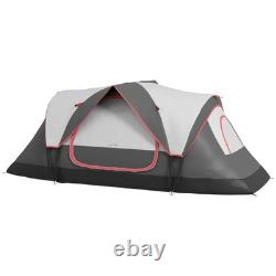 Tente de camping Outsunny 2 pièces avec toile imperméable et panneaux en filet gris