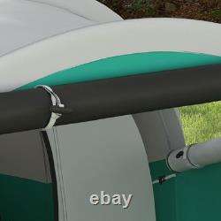 Tente de camping Outsunny 3000 mm imperméable avec 2 chambres pour 3 personnes, verte