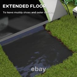 Tente de camping Outsunny 4-5 personnes avec tapis de sol intégré, 3000mm imperméable, verte