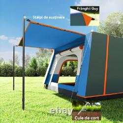 Tente de camping Outsunny 4-6 personnes avec 2 chambres, 3000mm imperméable, bleue