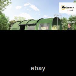 Tente de camping Outsunny 8 personnes design tunnel avec 4 grandes fenêtres
