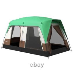 Tente de camping Outsunny avec auvent imperméable de 3000 mm et panneaux en mailles verts