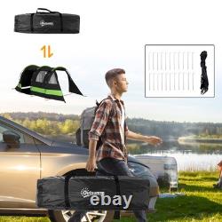 Tente de camping Outsunny avec chambre et salon pour 4-5 personnes, noire