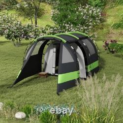 Tente de camping Outsunny avec chambre et salon pour 4-5 personnes, noire