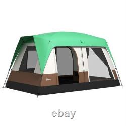 Tente de camping Outsunny avec un double toit imperméable de 3000 mm et des panneaux en écran, verte