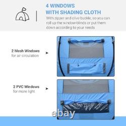 Tente de camping Outsunny en dôme, tente pop-up avec fenêtres pour 4-5 personnes, bleu ciel