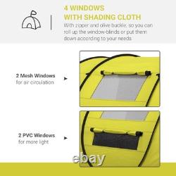 Tente de camping Outsunny en dôme, tente pop-up avec fenêtres pour 4 personnes, jaune
