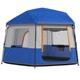 Tente De Camping Outsunny Imperm&eacute;able 3 000 Mm Pour 4 &agrave; 6 Personnes, Bleue, Reconditionn&eacute;e
