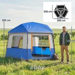 Tente de camping Outsunny imperméable 3 000 mm pour 4 à 6 personnes, bleue, reconditionnée