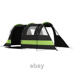 Tente de camping Outsunny occultante avec chambre et salon pour 4-5 personnes, noire