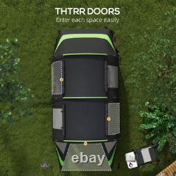 Tente de camping Outsunny occultante avec chambre et salon pour 4-5 personnes, noire